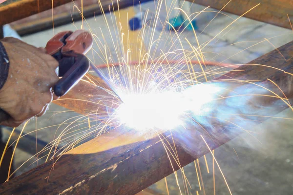 Welding steel close up — Stock Photo, Image