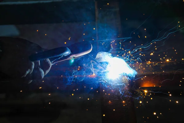 Welding steel close up — Stock Photo, Image