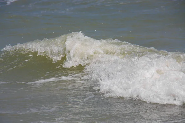 Vague Mer Dans Journée Venteuse Sur Plage — Photo