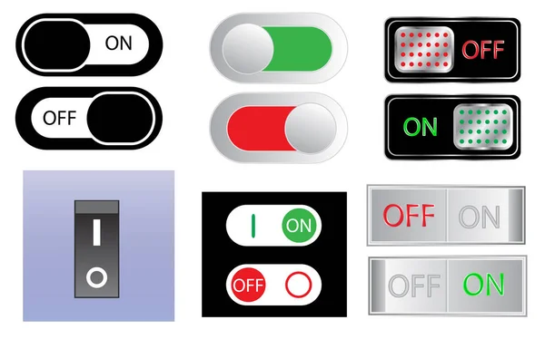 Power switch sign icon set, on and off button — Stock Vector