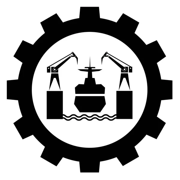 Scheepsbouw industrie teken pictogram — Stockvector