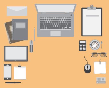 Üstten Görünüm ofis masaları