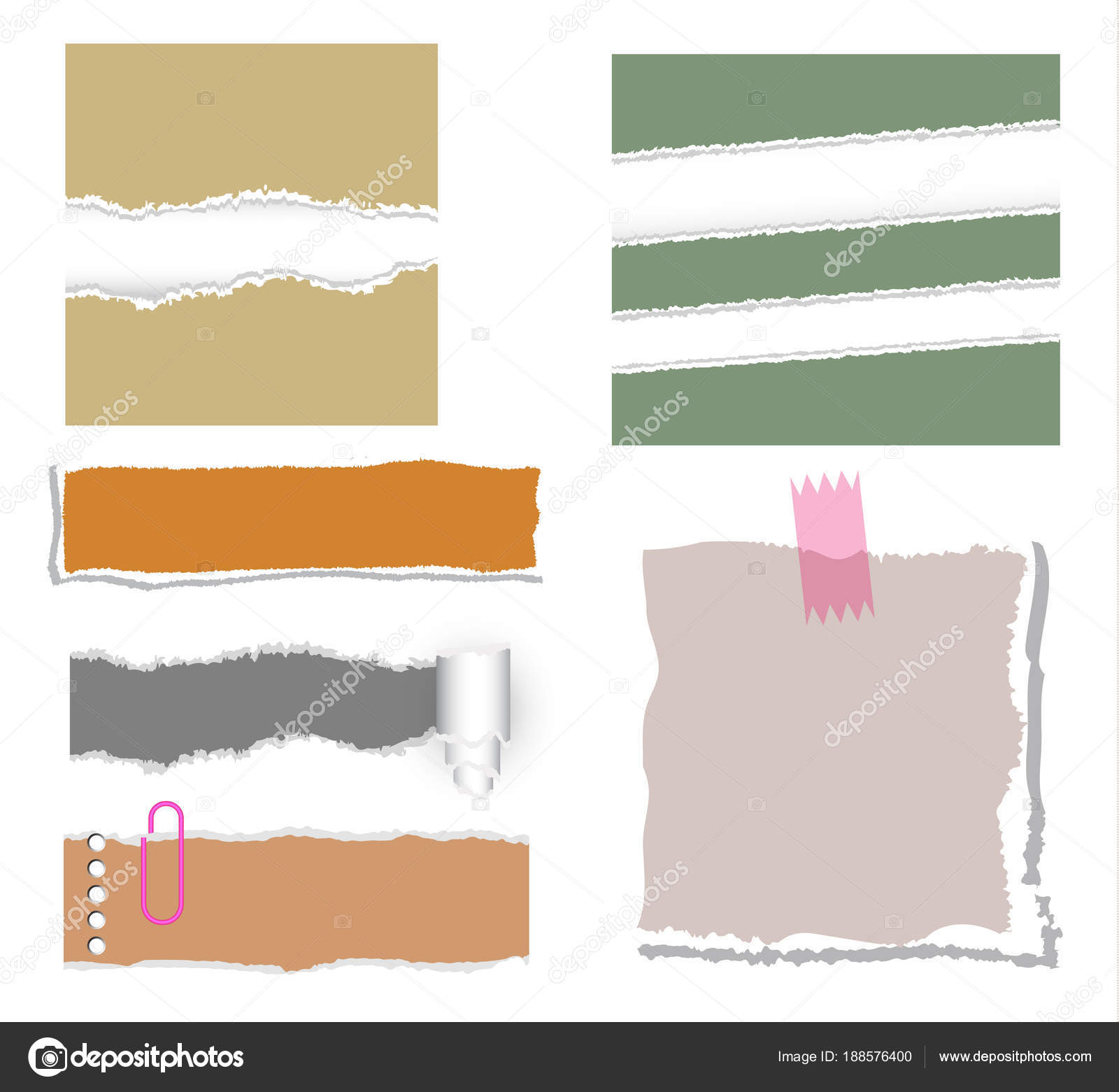 Ripped note paper vector set Stock Vector Image by ©chartcameraman ...