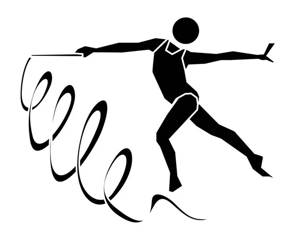 Icône de signe de gymnastique rythmique — Image vectorielle