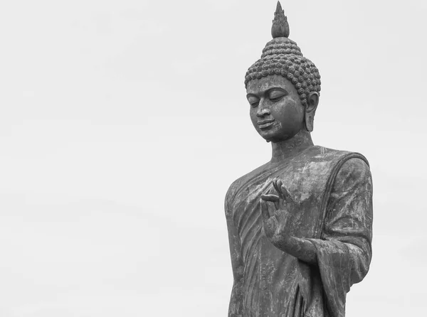 Statue Bouddha Noir Blanc Dans Parc Phutthamonthon Nakhonpathom Thaïlande — Photo