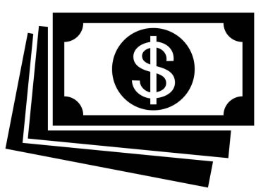 dallar banka para beyaz zemin üzerine yeşil, vektör