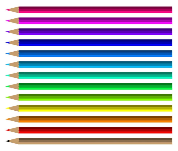 Colorful pencil set, vector illustration — Stock Vector