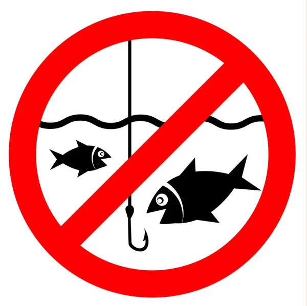Žádné rybářské znamení — Stockový vektor