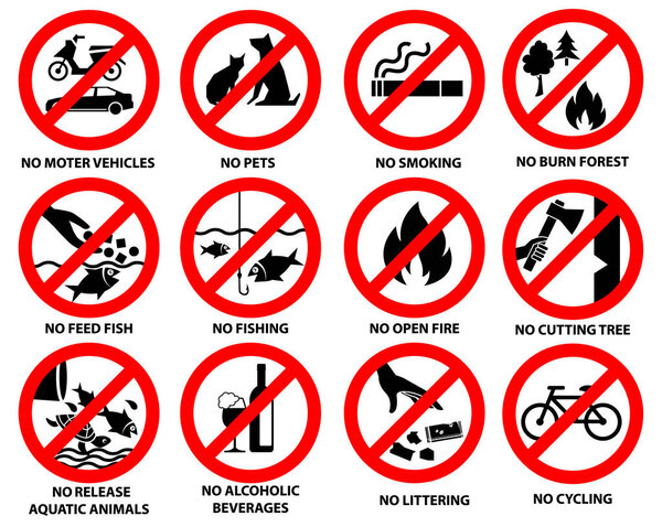 знак запрета для общественного парка
