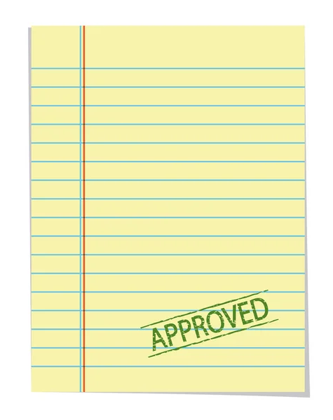 Green Approved Stamp Vintage Style Old Blank Paper — Stock Vector
