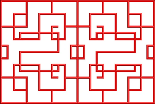 Clôture Chinoise Rouge Sur Fond Blanc Illustration — Image vectorielle