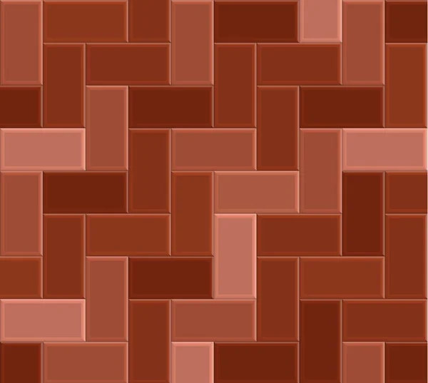 Brick Stone Pavement Red Pathway Vector Pattern Sidewalk Texture — Stock Vector