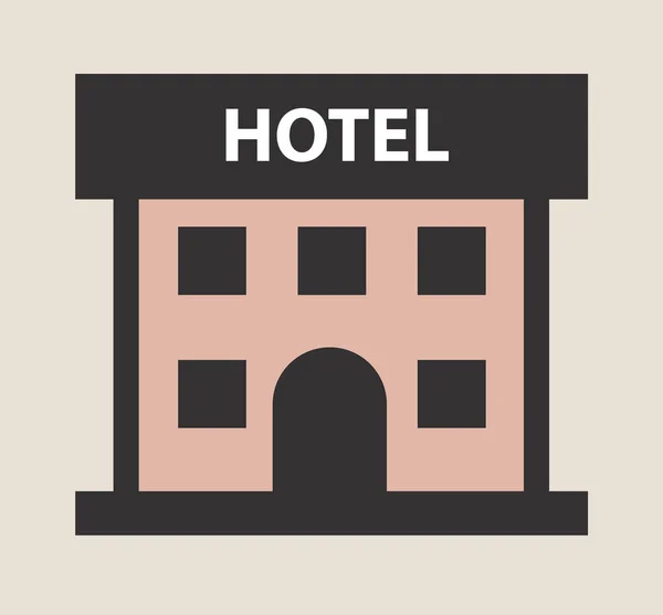 Hotel Flat Icon Vintage Style — Stock Vector