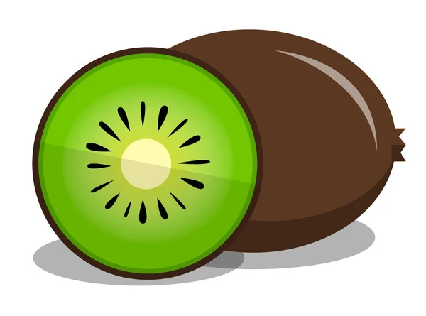 Kiwi Vector Fruta Ilustración Plana — Vector de stock