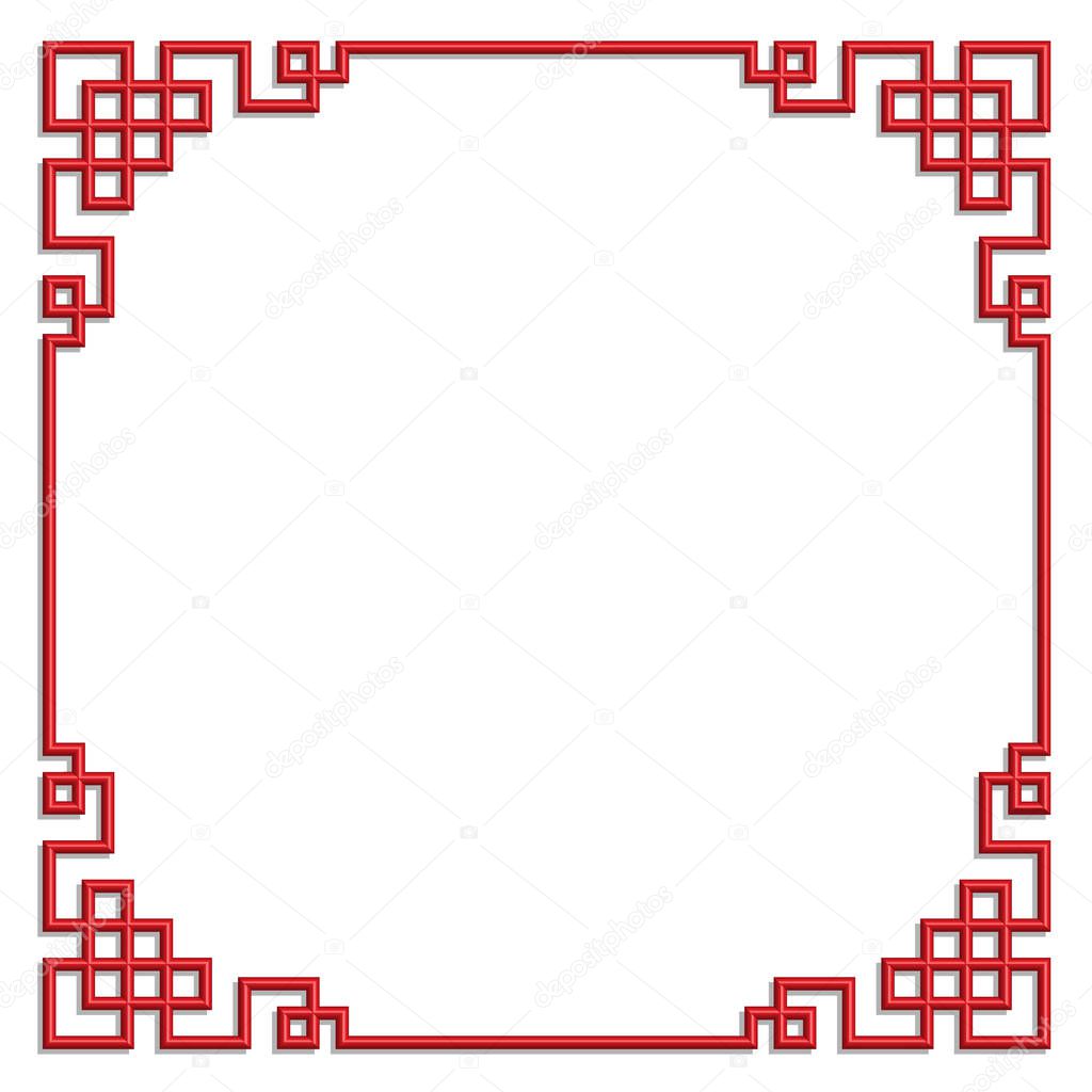 3D chinese pattern frame, vector border art china style
