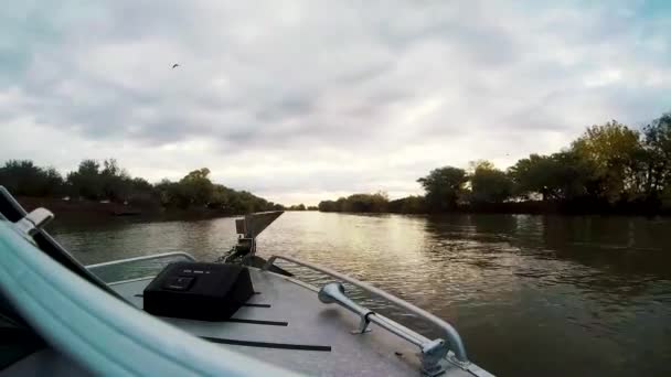 Ponto Vista Passeio Barco Longo Rio Rostov Don — Vídeo de Stock