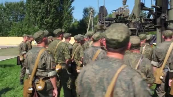 Russia Maykop Luglio 2019 Cadetti Militari Laici Esercito Pieghevole Modulare — Video Stock