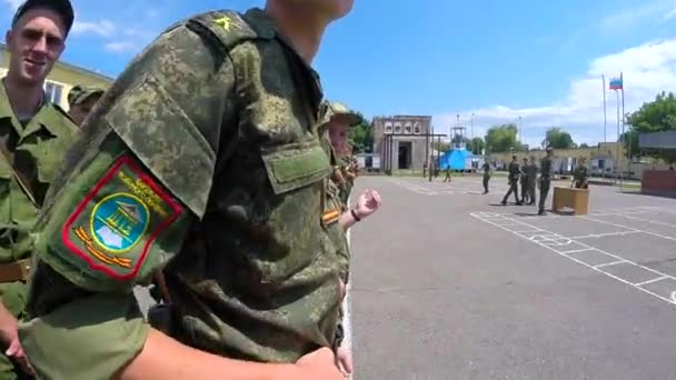 Russie Maykop Août 2019 Pov Entraînement Des Soldats Dans Armée — Video