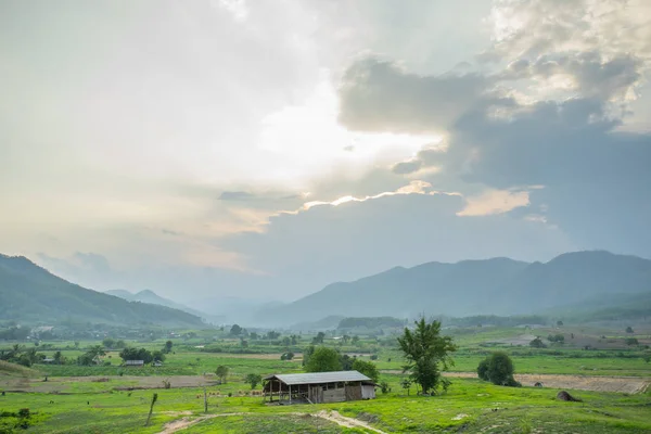 Natural view with a small hut — Stock Photo, Image