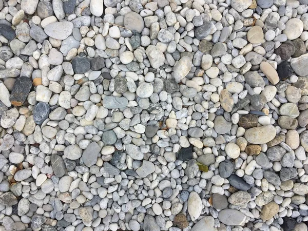 Padrão de textura de seixos cascalho e pequenas pedras no caminho caminho a pé — Fotografia de Stock