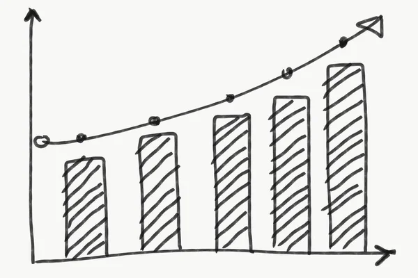 Bar Chart Trend на белом фоне — стоковое фото