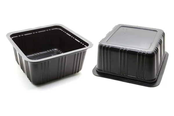 Black Plastic food container — Stock Photo, Image