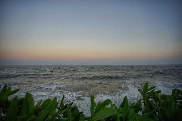 Mer Dans Soirée Avant Coucher Soleil Hua Hin Thaïlande — Photo