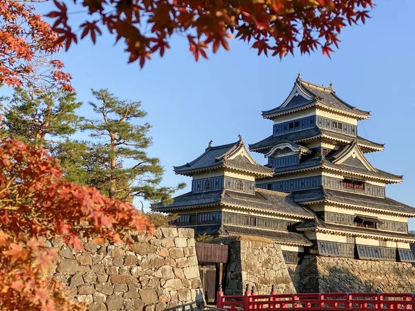 Titre Matsumoto Castle Maple Leaves Autumn Nagano Japan — Photo