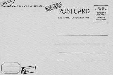 Kirli leke ile kartpostal Backside