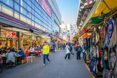 Tokyo Japan - 04 Nov 2019:  Many people shopping in the Ameyoko market area, This place is travel attraction for tourist in Tokyo Japan
