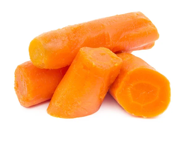 Montón de zanahorias peladas hervidas aisladas — Foto de Stock