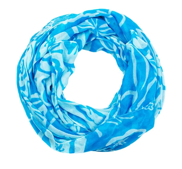 Blue cotton scarf isolated on white — Stock Photo, Image