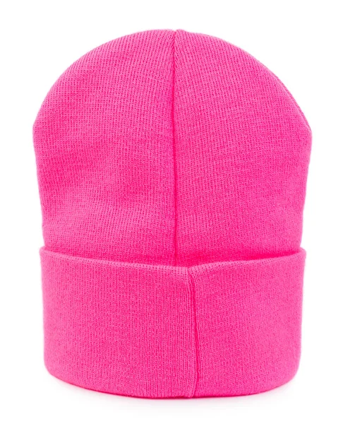 Chapéu de malha rosa isolado em branco — Fotografia de Stock