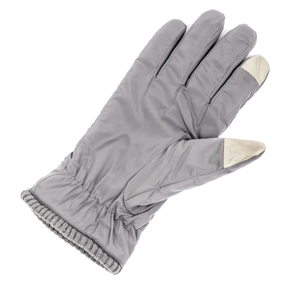 Winter gray glove for touch screen display isolated — Stock Photo, Image