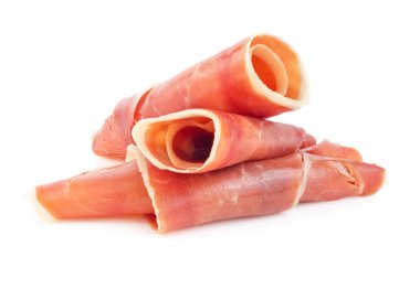 İzole kuru tedavi İspanyol serrano jambonu ve rulo