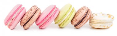 İzole macaroons farklı türleri