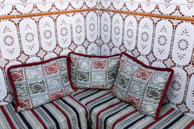 Riad 'da tipik Fas konaklama (geleneksel Fas oteli), Medine (eski kasaba), Fes Fas.