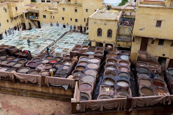 Fes Imparatorluk Şehirlerinden Biridir Tabakhaneleriyle Ünlüdür Fez Deki Eski Tabakhane — Stok fotoğraf