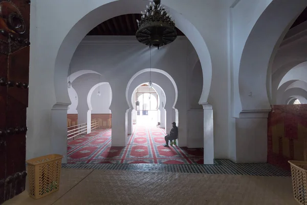 Fes Morocco Dezembro 2019 Pátio Interior Edifício Para Alojamento Fez — Fotografia de Stock