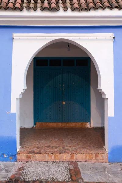 Chefchaouen Marokkó December 2019 Hagyományos Tipikus Marokkói Építészeti Részletek Afrikában — Stock Fotó