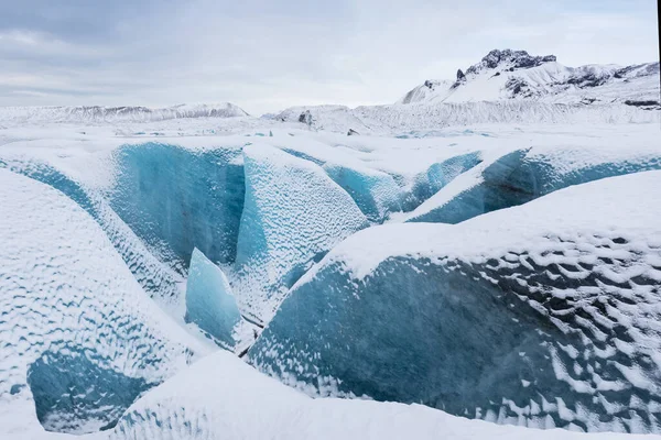 Góry Chmurami Antarktydzie Lodowce Góry Lodowe Jaskinie Lodowe Półkuli Południowej — Zdjęcie stockowe