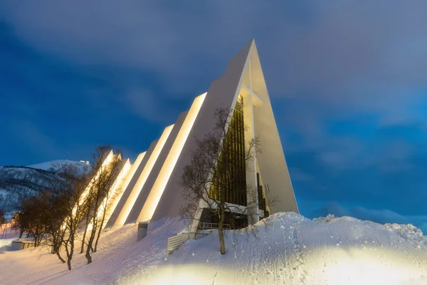 Tromso Norwegen März 2020 Tromsland Der Wintersaison Die Arktische Kathedrale — Stockfoto
