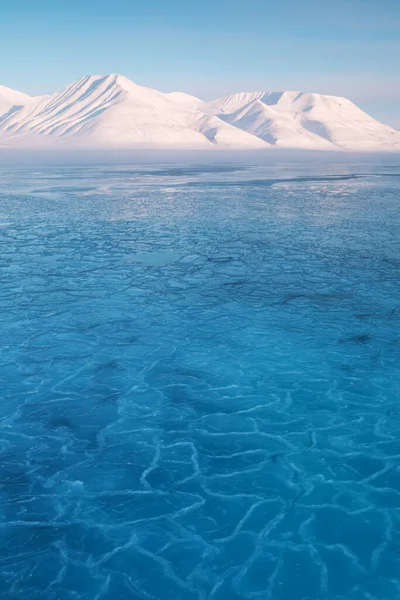 Norvegia Paesaggio Ghiaccio Natura Delle Montagne Ghiacciaio Spitsbergen Longyearbyen Svalbard — Foto Stock