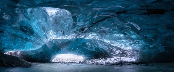 Zlanda Nın Vatnajokull Kentindeki Bir Buz Mağarasında Buz Binlerce Yıllık — Stok fotoğraf