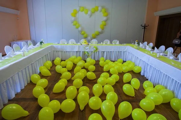 Innenraum Eines Restaurants Mit Luftballons Hintergrund — Stockfoto