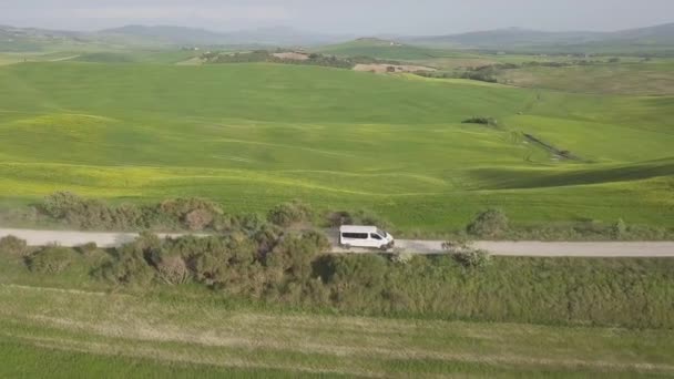 Hermoso Paisaje Con Árboles Carretera — Vídeos de Stock