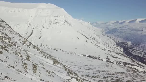 Panorama Snöiga Berg Natur Landskap — Stockvideo