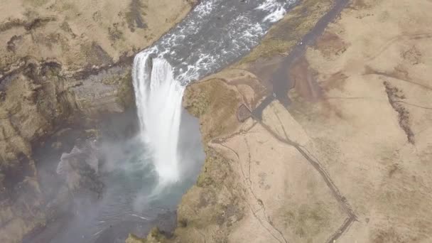Vista Panorâmica Cachoeira Verão — Vídeo de Stock
