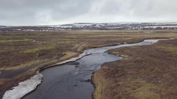 Schöner Gletscherfluss Einer Schlucht Island — Stockvideo