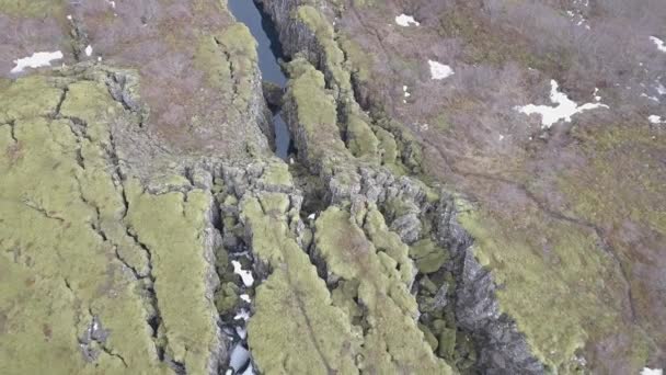 Prachtige Gletsjerrivier Een Canyon Ijsland — Stockvideo